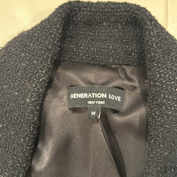 Generation Love Black/Metallic Tweed Blazer size M - Picture 2 of 5